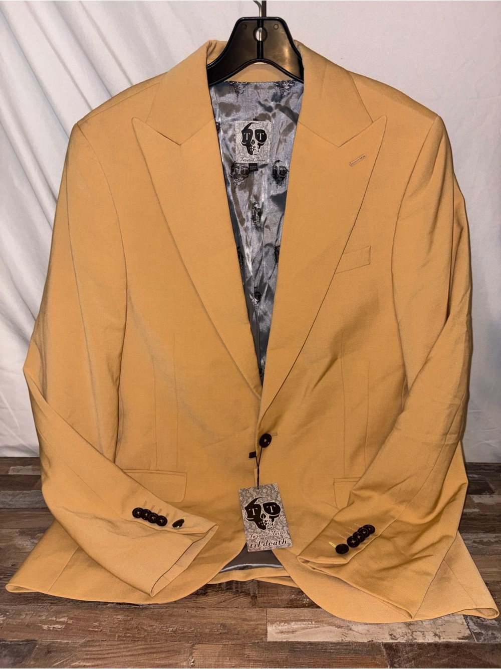 Twisted Tailor Men's Honey Mustard Yellow Single-Breasted Blazer